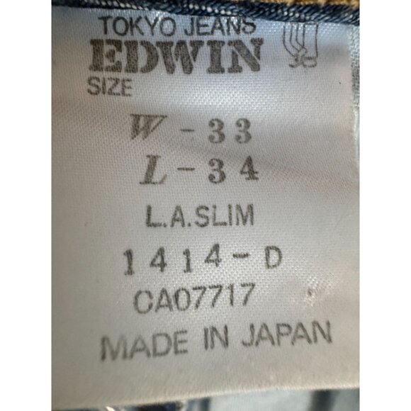 Edwin Tokyo Jeans L.A. Slim Fit W33 L32 100% Cotton Denim Made In Japan - Picture 2 of 16